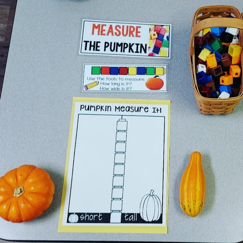 Montessori Practical Math Lesson of measuring pumpkins